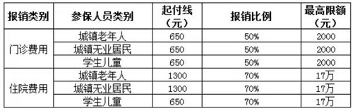 2017年城镇居民医疗保险不予报销范围？